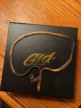 Gold Flat Herringbone Chain Necklace for Women